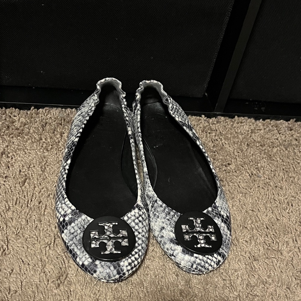 Tory Burch Black and White Flats
